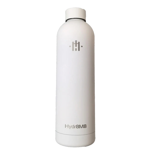 AQUAPHANT HYDR8M8 Large 25oz White Stainless Steel Bottle