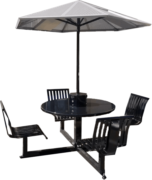 Marquee Carousel Table with Solar Parasol by Sunbolt